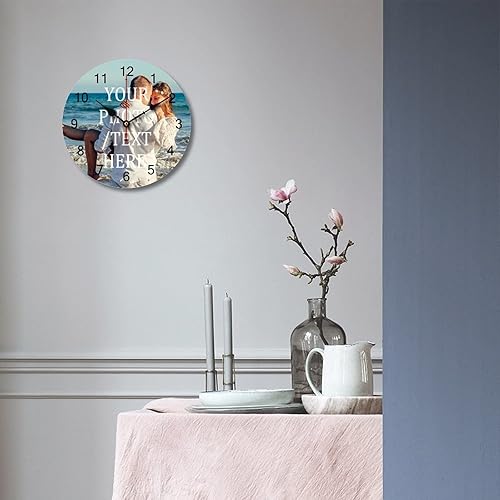 Miniatura 4 de Reloj de pared de PVC rústico personalizado de 10 pulgadas, diseño moderno personalizado, decoración única del hogar para parejas, PVC hecho a mano