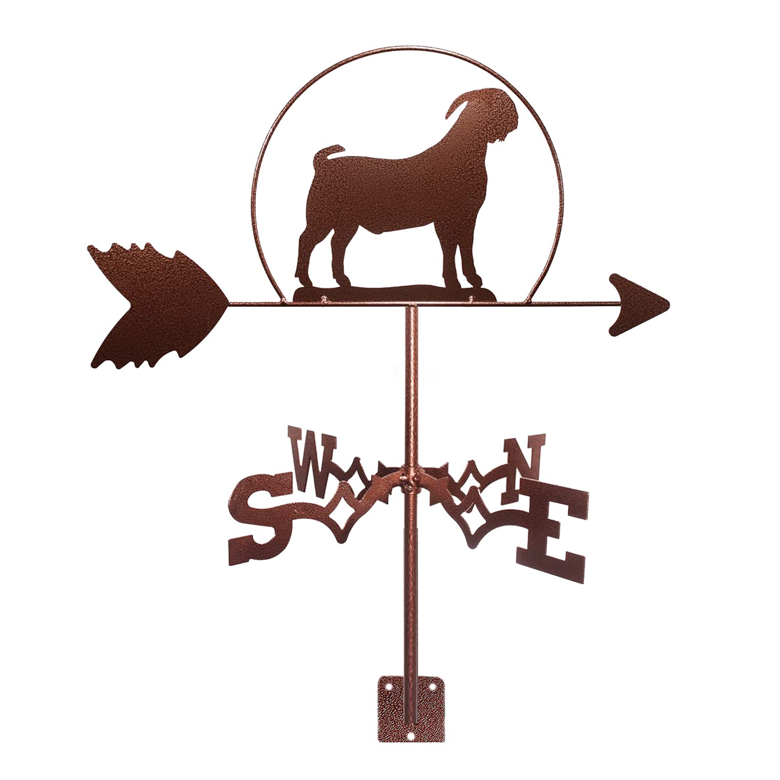 TAXXII Decorative wind vane Garden weathervane European goat Weather Vane Stainless Steel Wind Direction Indicator for Farm Scene Patio Yard Ornament(A)