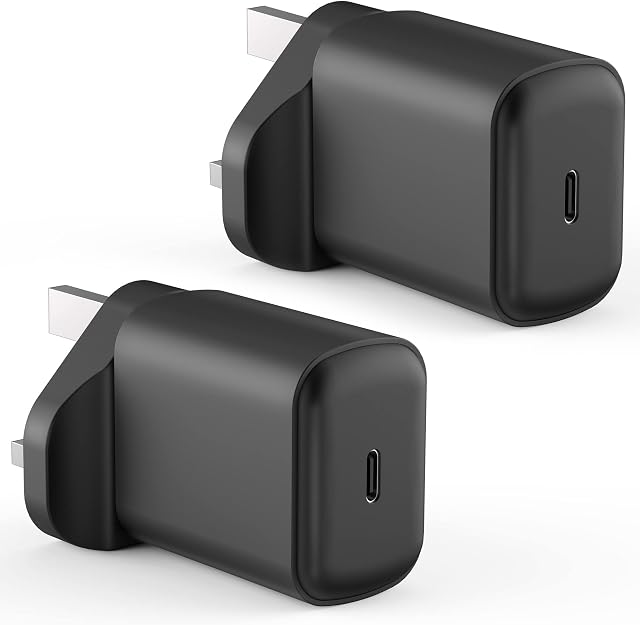 KASAENU 2-Pack 25W USB C Fast Charger Plug for Samsung Galaxy S21+/S21/S20+/S20 Ultra Plus, for iPhone 13 Mini/ 13 Pro Max 12 Note 20 S10/S9 Type C Phone 5G, UK Wall USBC Charging Power Adapter