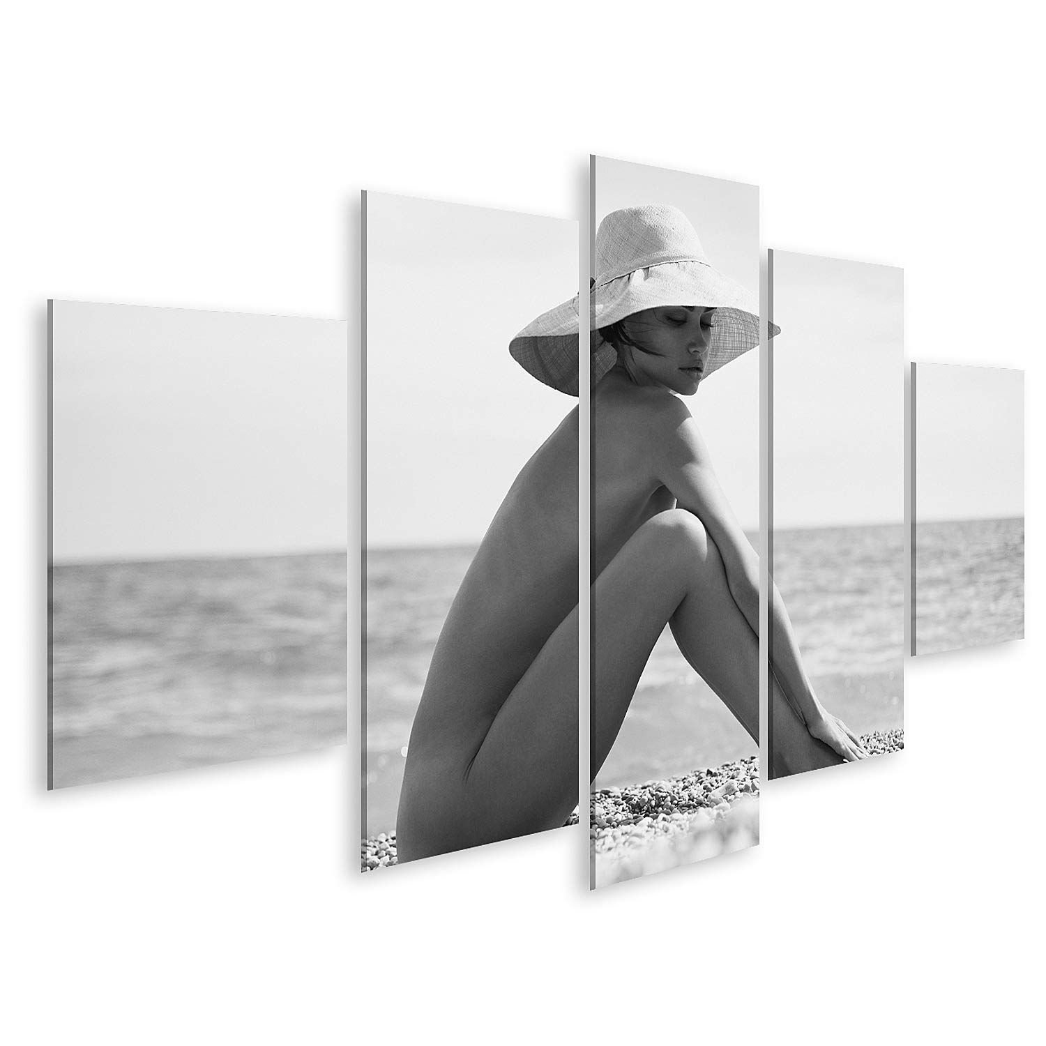 islandburner - Cuadro sobre lienzo (hermosa), diseño de mujer delgada, marisco, verano, viajes, fotos, jóvenes, sexy, día soleado, marco para póster de pared