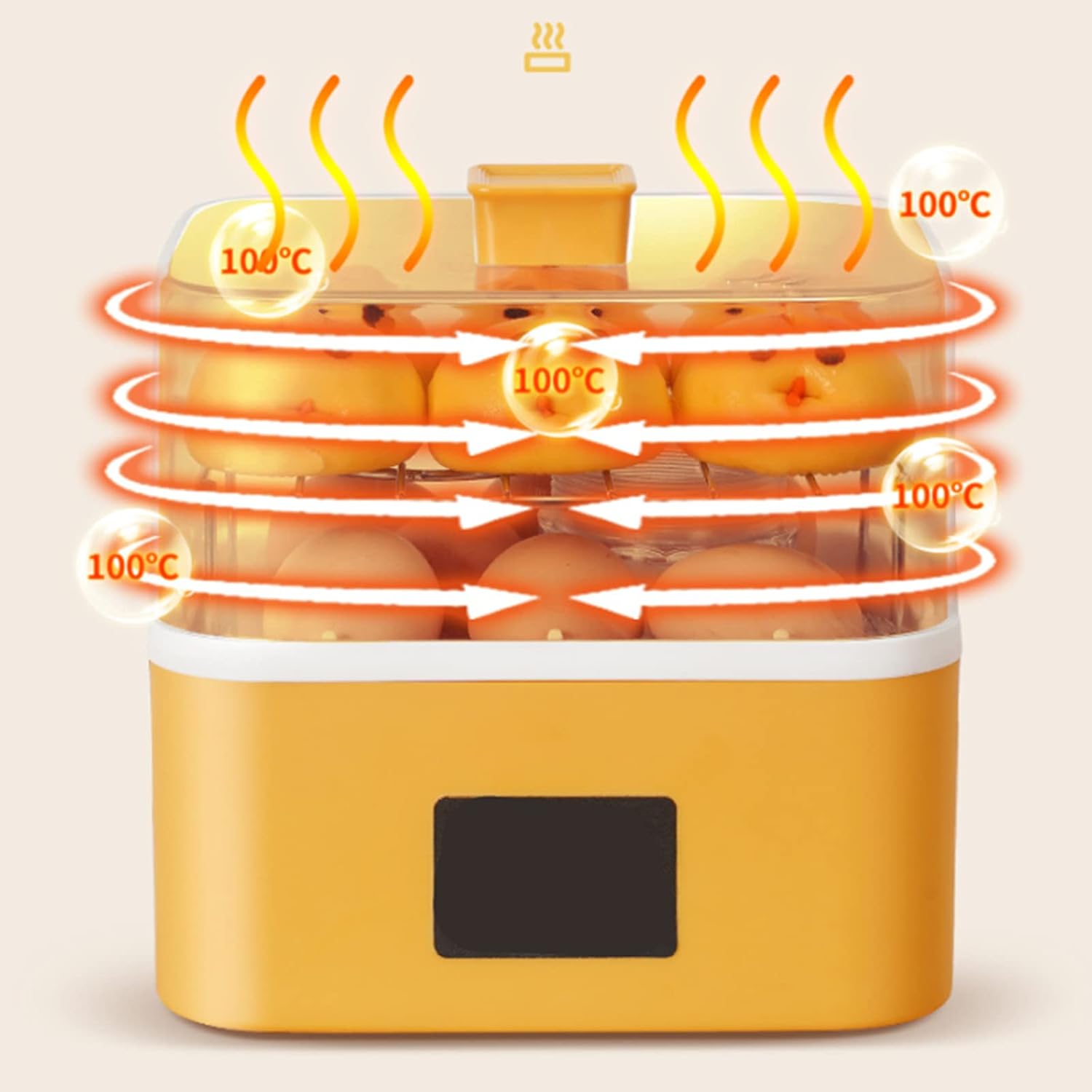 Multifunctional Baby Food Supplement Machine Electric Egg Cooker Double Breakfast Machine Small Rotary Egg Steamer Stainless Steel Steaming Rack