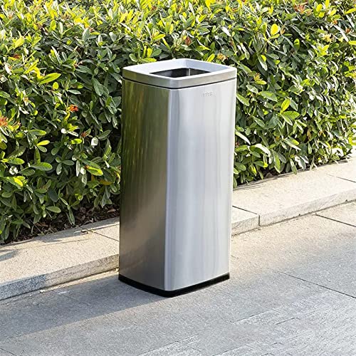 Cubo de basura exterior e interior de acero inoxidable cepillado con capacidad de 30L 6