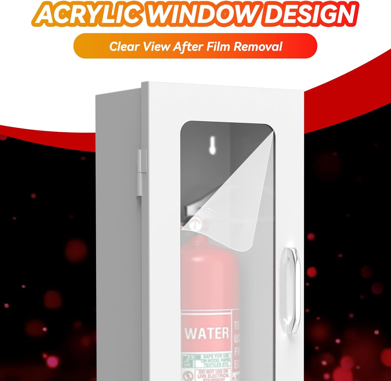 Fire Extinguisher Cabinet for 10 lb Extinguisher, Wall Mount Steel Metal Enclosure for Indoor & Outdoor Use, 24-3/4" H x 10-1/4" W x 6-3/4" D