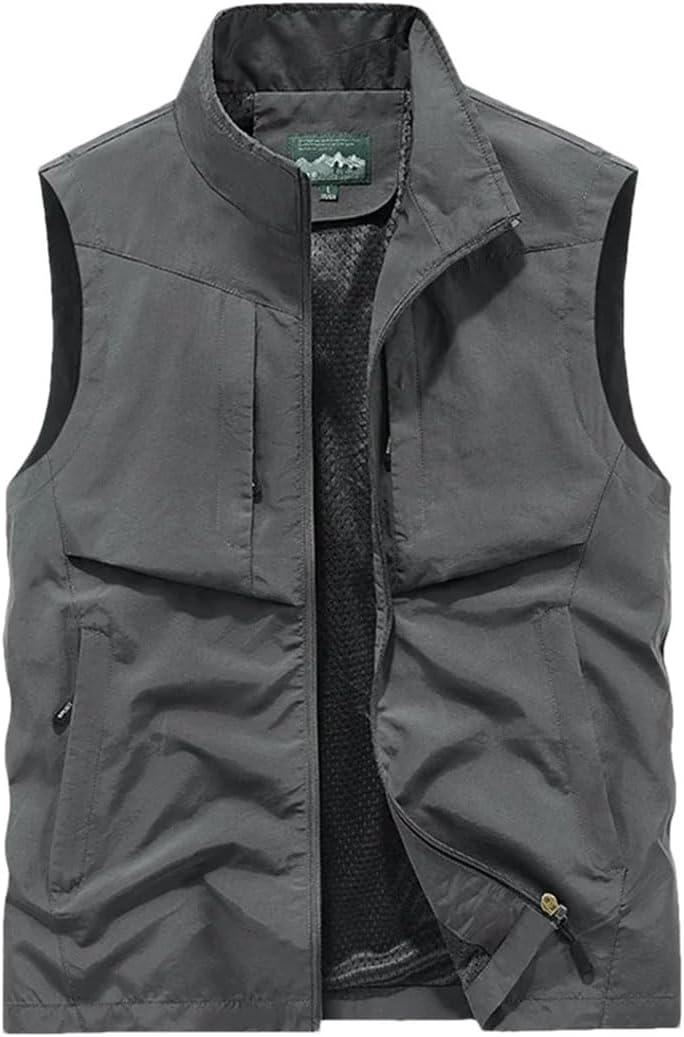 Men’S Fishing Vest Outdoor Travel Gym Jogging Running Sport Sleeveless Mesh Waist