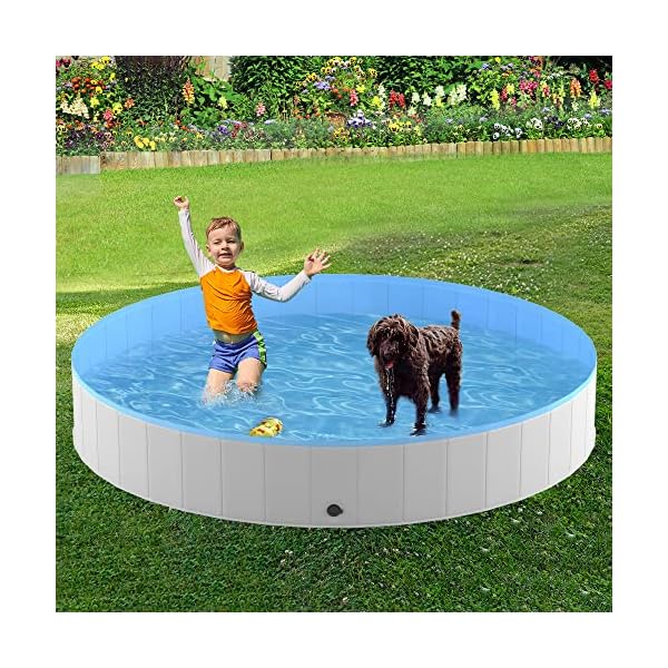 Foldable Dog Pool - Niubya Collapsible Hard Plastic Swimming Pool