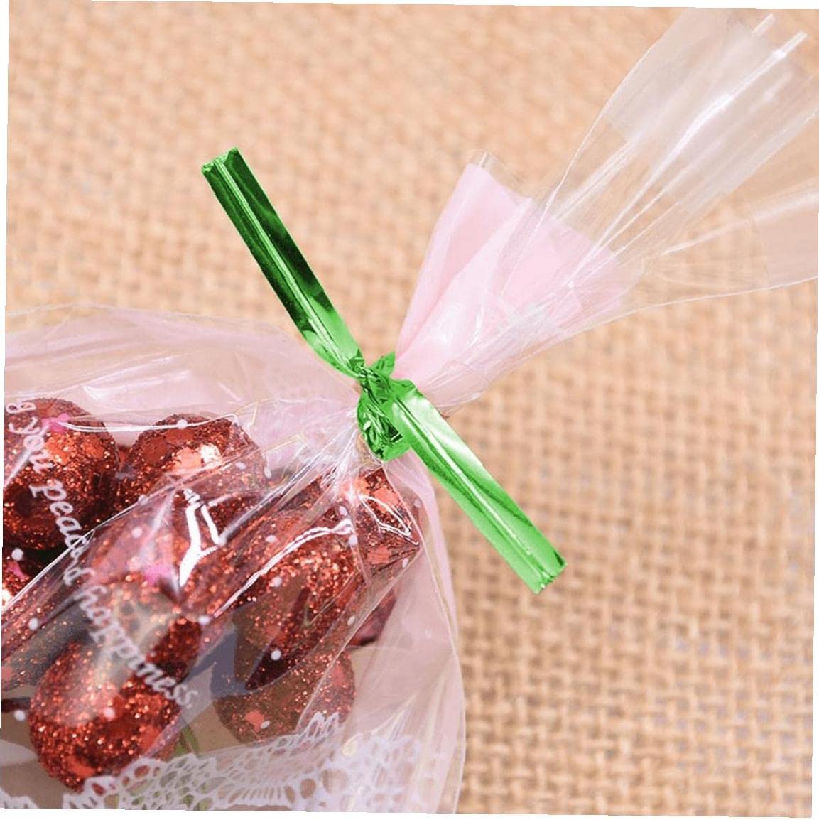 ワイヤー メタリック ツイストタイ パーティー キャンディ バッグ包装