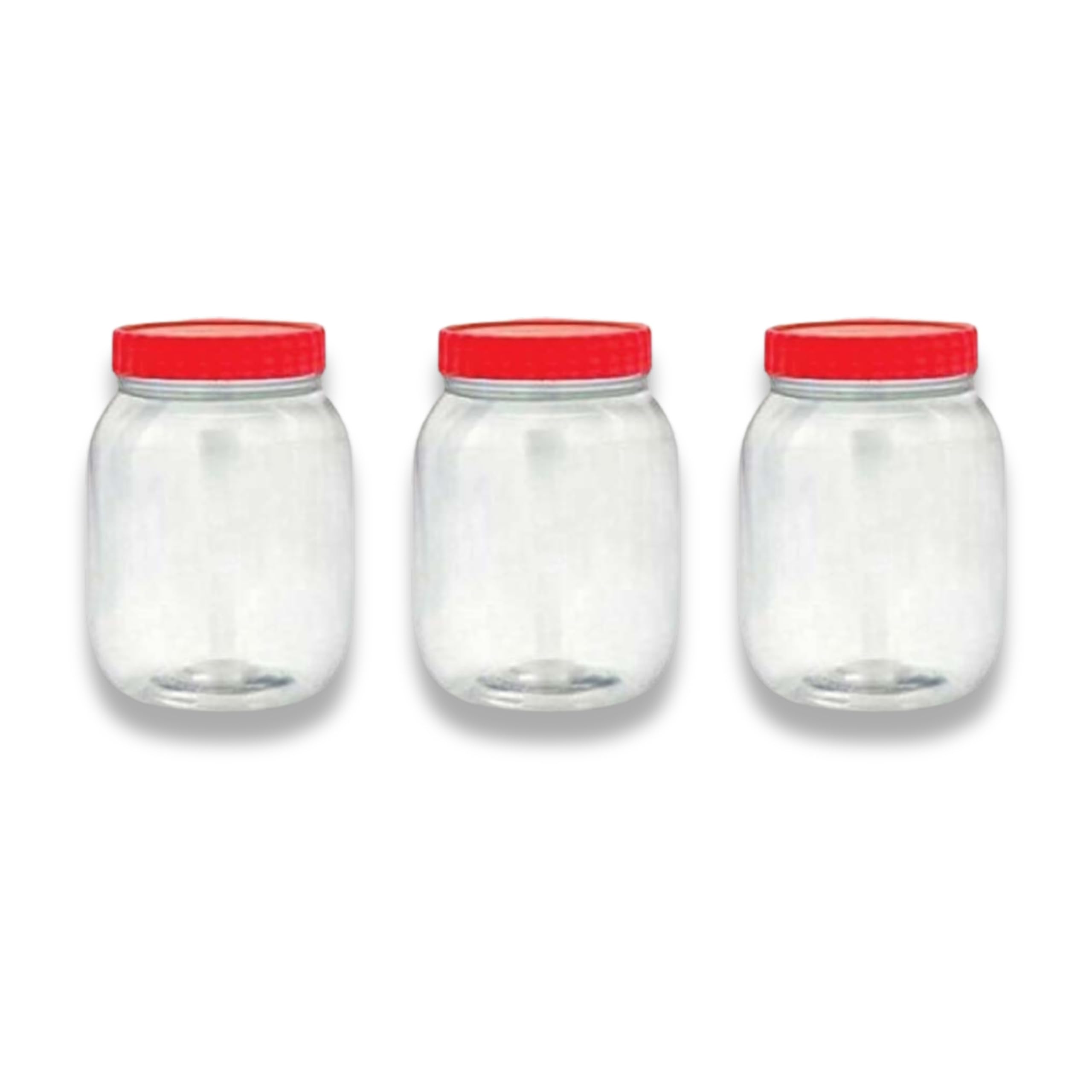 QUANTA Plastic Jars with Lids – Clear Storage Containers – Airtight, Stackable, BPA-Free Container Jar for Spices, Sweets, Crafts, Dog Treats – Reusable & Durable (3, Clear/Transparent, 750ml)