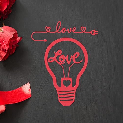 Miniatura 5 de Troqueles de metal con diseño de bombilla de amor para hacer tarjetas, marco de palabras eléctricas de amor, troqueles de corte para decoración de
