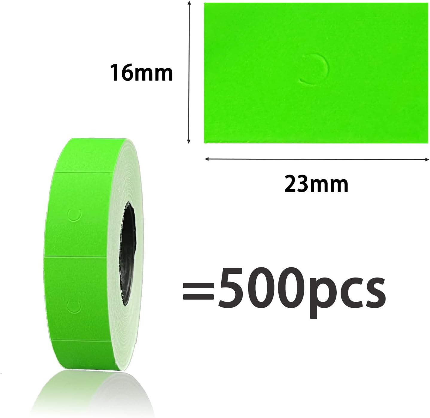 Generic 2-Line Price Gun Labels, 40 Rolls, Green, Universal for MX-6602, MX-6600, YH-689 & More, 20000 Labels