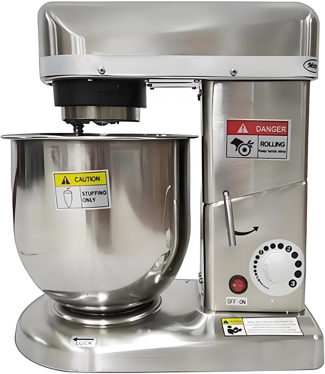 Countertop Electric Mixer Stainless Steel Stand Mixer Pizza Bakery 500W Spiral Mixer 10 Litre Vertical Mixer for Dessert Shop,Cake Shop,Pizza Shop,Restaurant,10L