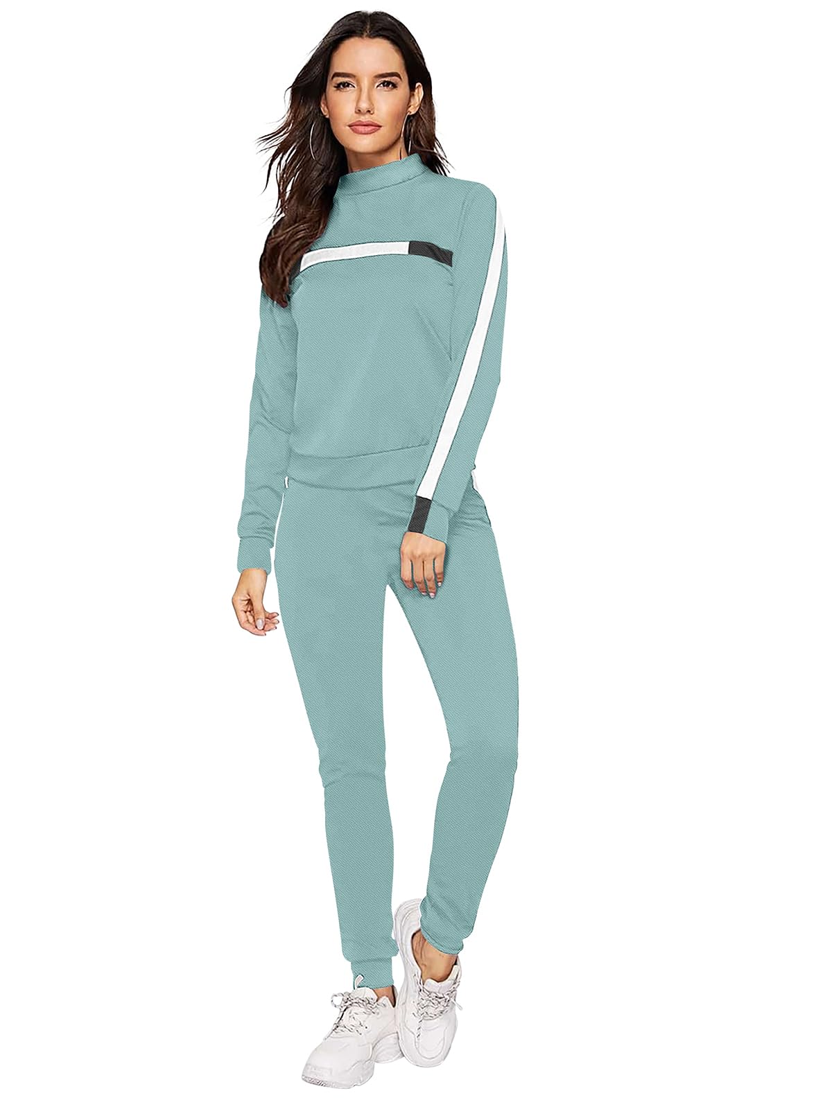 Women's Tracksuit Set, 2 Piece Long Sleeve Sweatshirt and Pants, Athletic Sportswear (IN, Alpha, S, Regular, PISTA)-image-43