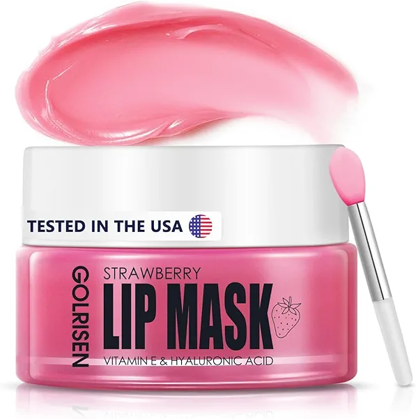 Lip Mask - Plump & Repair Dry Lips | Lip Mask Overnight - Infused with Hyaluronic Acid & Vitamin E | Hydrating Lip Sleeping Mask - Wake Up to Soft, Smooth Lips, 0.7 oz