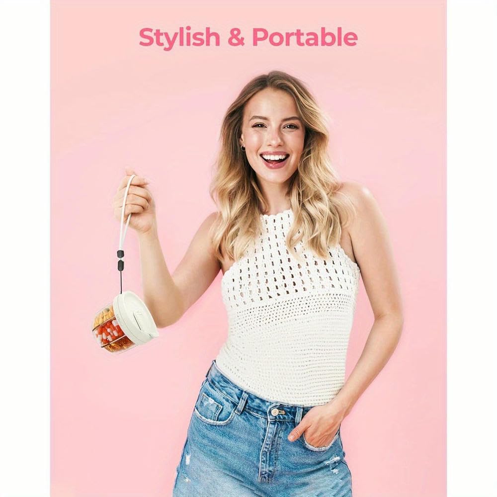 ZBDZSW Pilulier avec 7 grands compartiments, organiseur de bouteille portable avec large ouverture, facile à utiliser, anti-mélange, organisateur de voyage