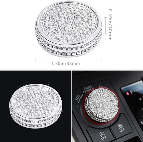 Miniatura 6 de Bling Bling - Accesorio de coche de velocidad variable ECO Sport perilla Bling Crystal calcomanías cubierta de modo de conducción seleccionar