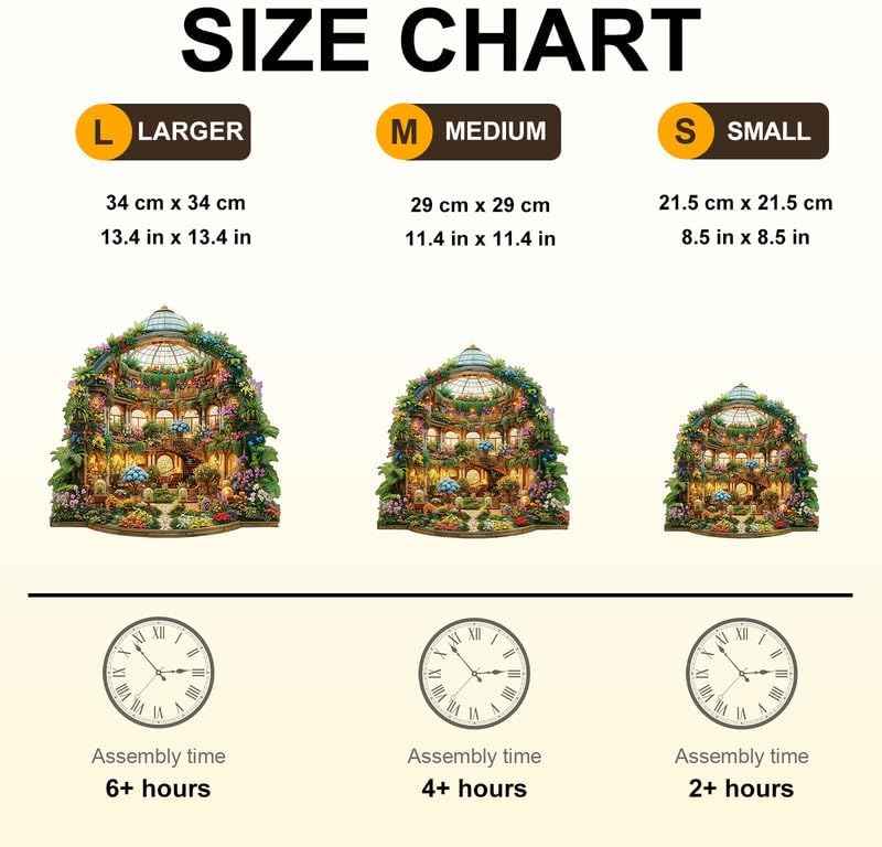 Jigfoxy Wooden Puzzles for Adults, Mystic Garden Hall Wood Puzzles Adult, How Many Fairies Can You Find in This Puzzle, Birthday Gifts for Puzzle Lovers, Family, Friend (M-11.4 * 11.4in-185pcs)