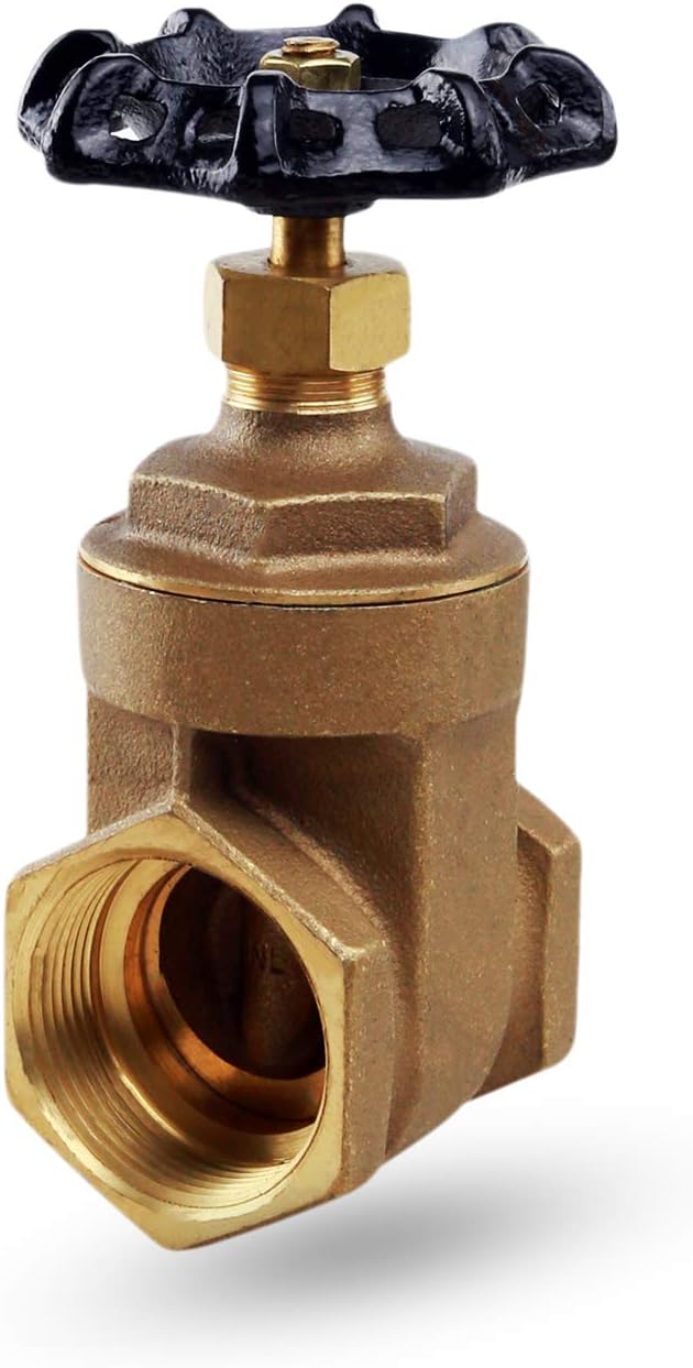 MidlineValve 429U256 Heavy Duty Cast Brass Gate Valve 3/4 in. FIP Water Shutoff with Wheel Handle - Corrosion Resistant