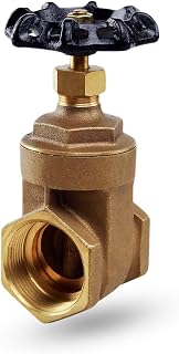 MidlineValve 429U256 Heavy Duty Cast Brass Gate Valve 3/4 in. FIP Water Shutoff with Wheel Handle - Corrosion Resistant