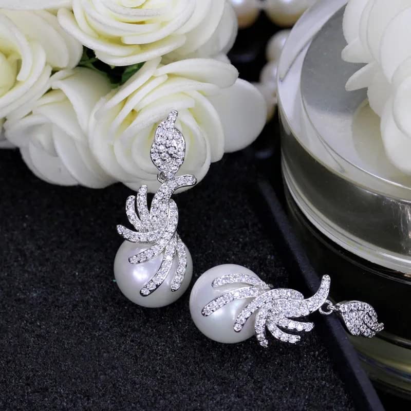 Boucles d'oreille perles de simulation couleur et bijoux élégants suspendus