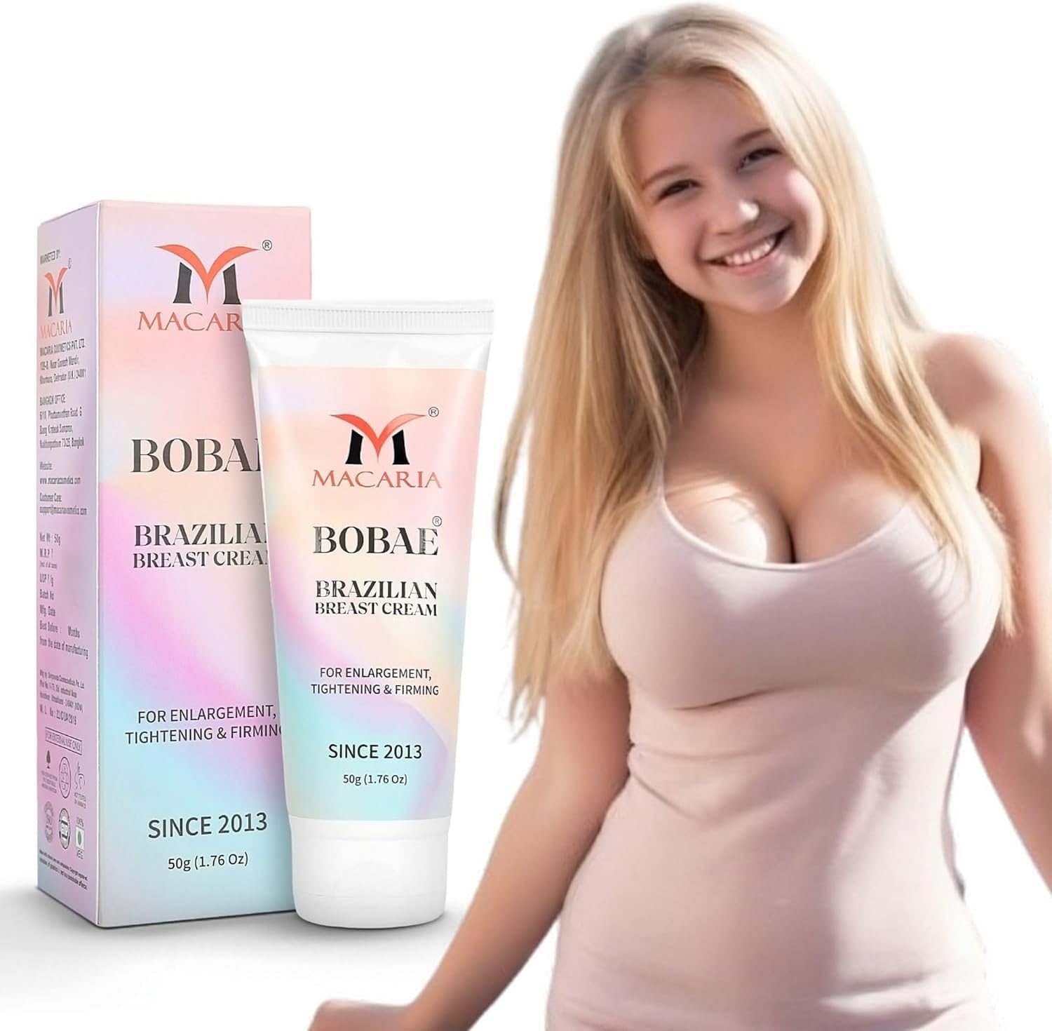 Bobae Natural Breast Cream Gel | Size up larger Skin tightening lifting shaping Cream Gel for shagging Bust boobs Fast quick size increaser massage Enhancement Gel bigger Women