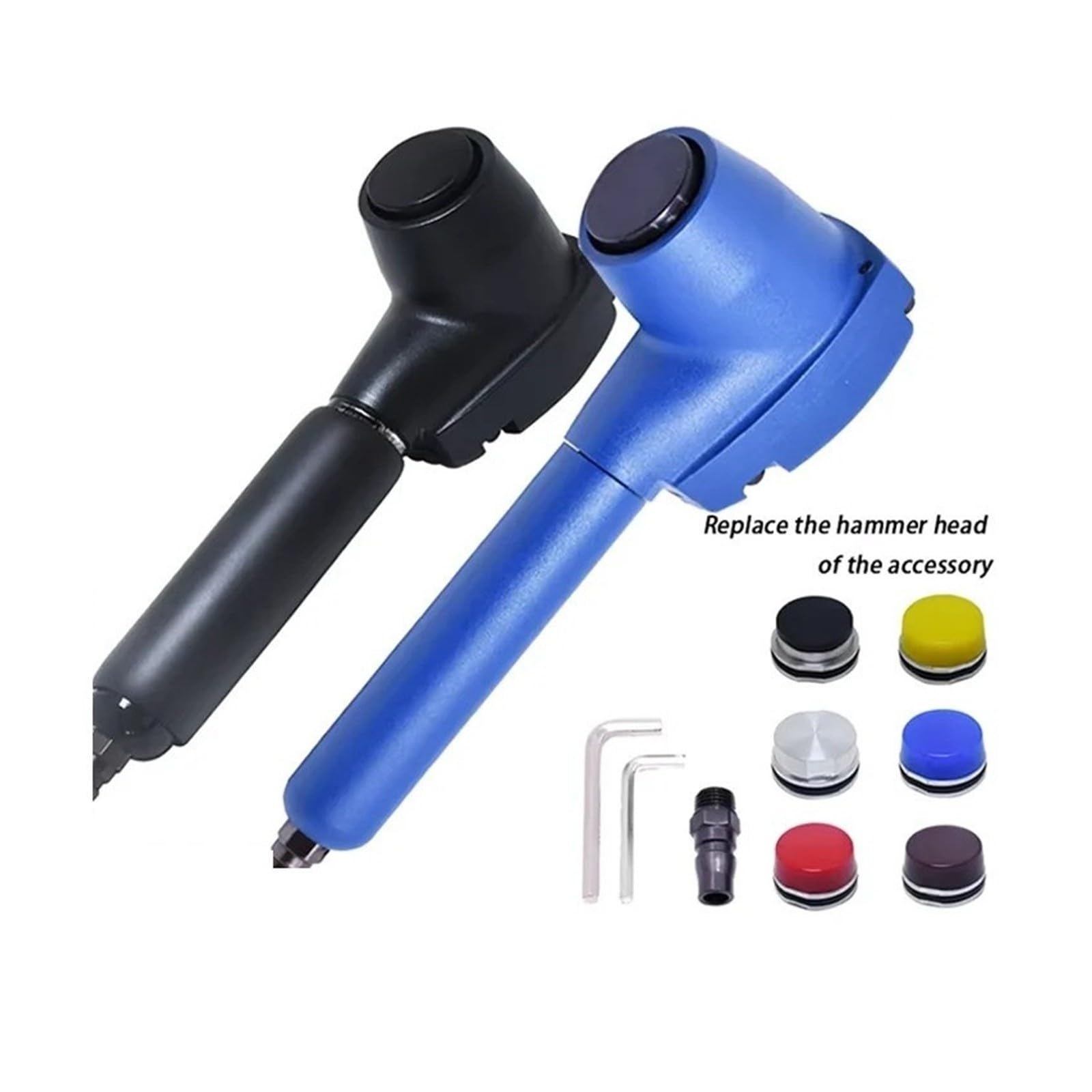 Martello Pneumatico, Estendi la maniglia Martello pneumatico Palmo ad aria portatile 6 punte di diversa durezza(Blauw)