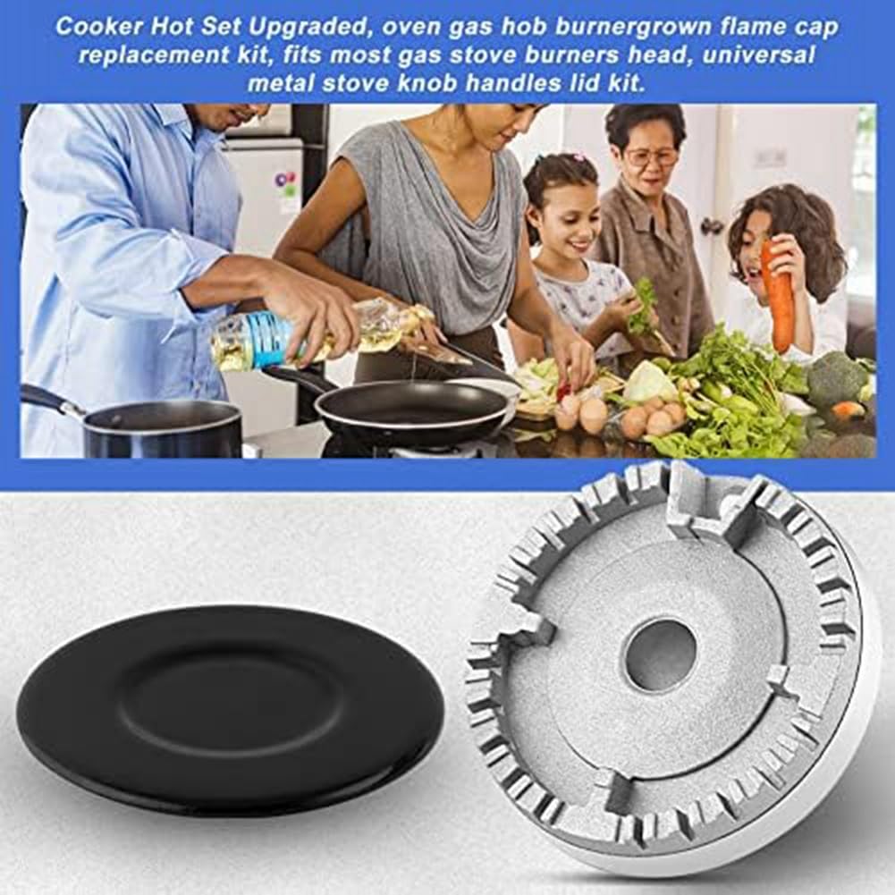 Doxiuyo Lot De 3 Capuchons De Brûleur De Gaz Universels + Têtes De Flamme | Pièces De Rechange Pour Cuisinière Gaz