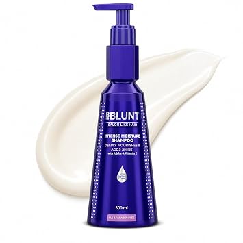 BBLUNT Intense Moisture Shampoo with Jojoba & Vitamin E Moisturizing Shampoo for Dry, Frizzy Hair, Paraben Free, Smooths + Adds Shine, Color Safe, Men & Women, 10.14 Fl Oz 300 ml