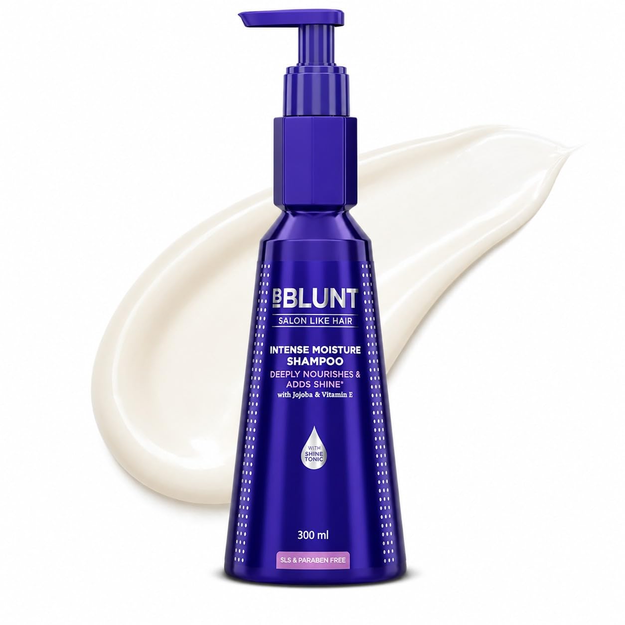 BBLUNT Intense Moisture Shampoo with Jojoba & Vitamin E – Moisturizing Shampoo for Dry, Frizzy Hair, Paraben Free, Smooths + Adds Shine, Color Safe, Men & Women, 10.14 Fl Oz (300 ml)