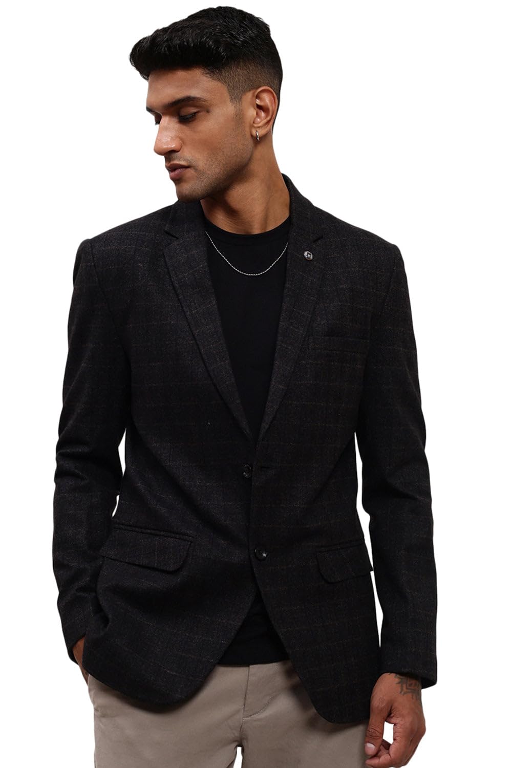 showoffff Men's Single Breasted Slim Casual Blazer-picture-28