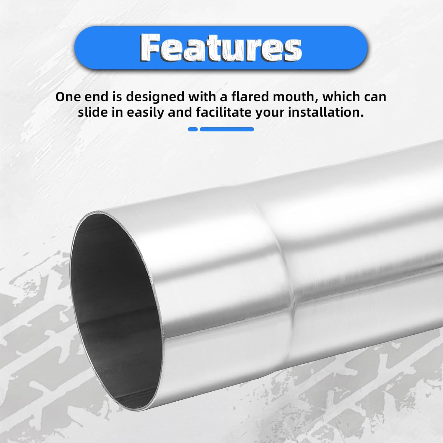 3 Inch Exhaust Pipe, 3'' Stainless Steel Straight DIY Custom Mandrel Exhaust Pipe, 18 Inch Length, 3'' OD Mandrel Straight Pipe