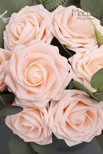 Miniatura 9 de MACTING - Rosas artificiales de tacto real para ramos de boda, fiesta, baby shower, decoración del hogar, PE (polietileno), 30 unidades de color