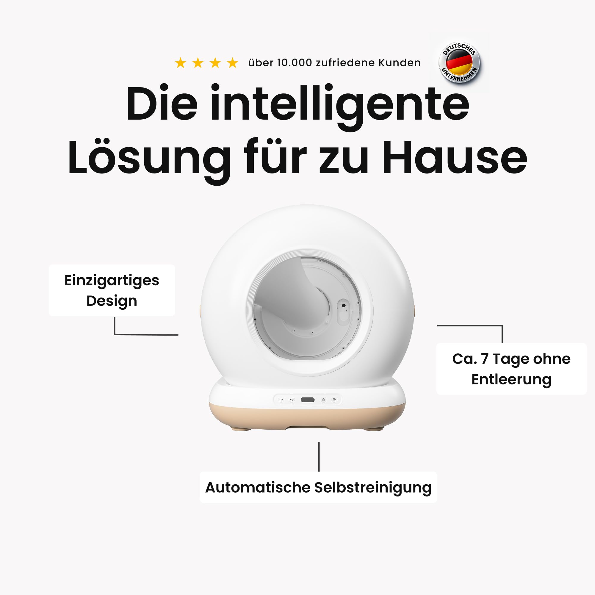 AstroPet 72L Katzenklo Selbstreinigend, Selbstreinigende Katzentoilette mit Matte, APP-Steuerung, UV-Sterilisation, Mehrfacher Sicherheitsschutz,Große Fassungsvermögen für Mehrere Katzen