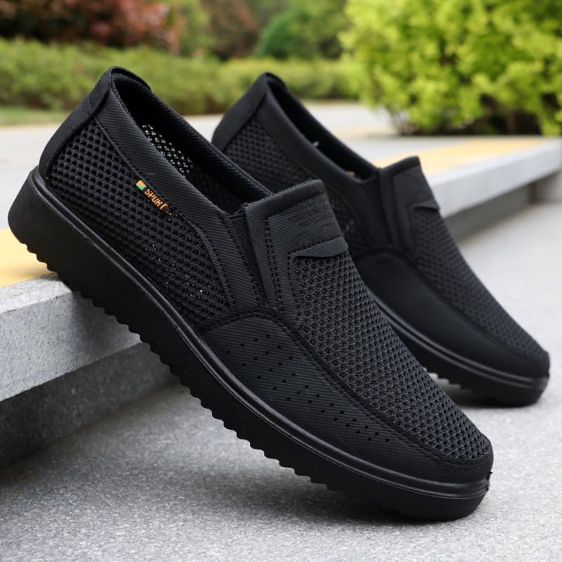 Mens Boat Loafers Slip-on Casual Mesh Walking Shoes Work Oxfords Sneakers Lightweight Breathable Garden Shoes2