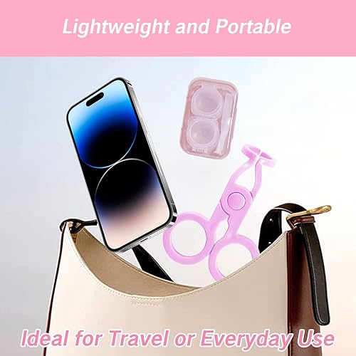 Miniatura 5 de Abridor de ojos para lentes de contacto rosa Kit aplicador de pinzas de lentes de contacto con funda, herramienta de viaje, juego de ayudas de uso