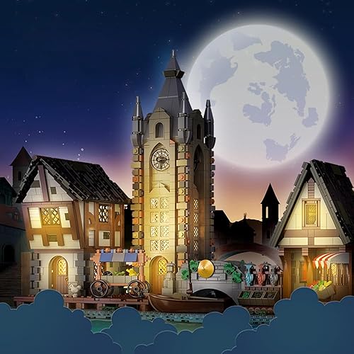 Miniatura 4 de MISINI 89150 - Juego de bloques de construcción de casa de mercado medieval, 3335 Teile Modular Design Medieval Castle Series, MOC Street View Kit