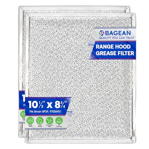 Range Hood Filter Replacement for BP29 97006931 Broan Range Hood Filter 10.5 x 8.75 Inch - Kitchen Exhaust Fan Aluminum Mesh Grease Filter for Range Hood - Filters Air in Stove Hood Vent Filter (2-pk)