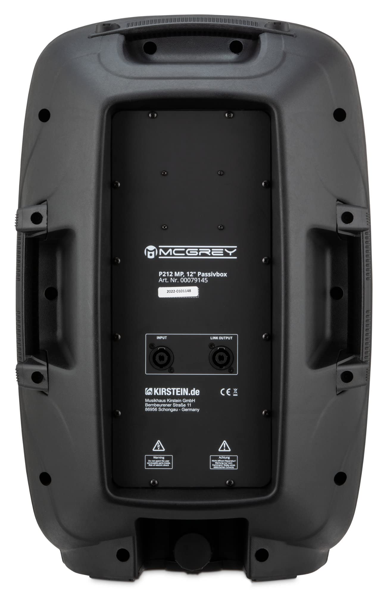McGrey P212 MP Passiv-Lautsprecher - Belastbarkeit: 120 W RMS / 600 W Peak - Widerstand: 8 Ohm - 2-Wege-System mit 12" Woofer und 1" Hochtöner - Schalldruckpegel (SPL): max. 96 dB - Schwarz