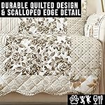 Great Bay Home Patchwork Scalloped Printed Furniture Protector Stain Resistant Recliner Cover (Recliner, Taupe) - Image 5