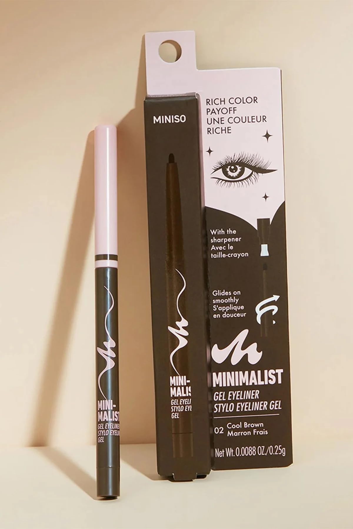 Miniso Minimalist Serisi Jel Eyeliner Kalem 02 Kahve, 2017454310102