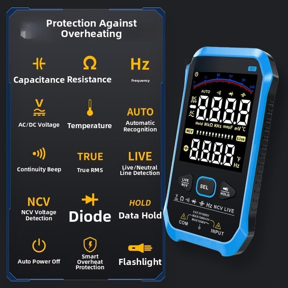 Multimètre Digital S1 ABS Compact Testeur Électrique
