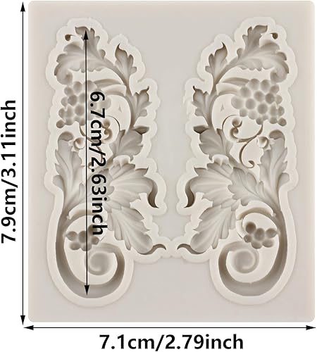 Miniatura 2 de Moldes barrocos de silicona para decoración de pasteles, decoración de cupcakes, pasta de goma de chocolate, pasta de caramelo y arcilla polimérica