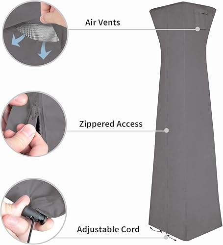 Miniatura 69 de Easy-Going Funda para calentador de patio con cremallera y bolsa de almacenamiento, cubierta impermeable para calentador de exterior, a prueba
