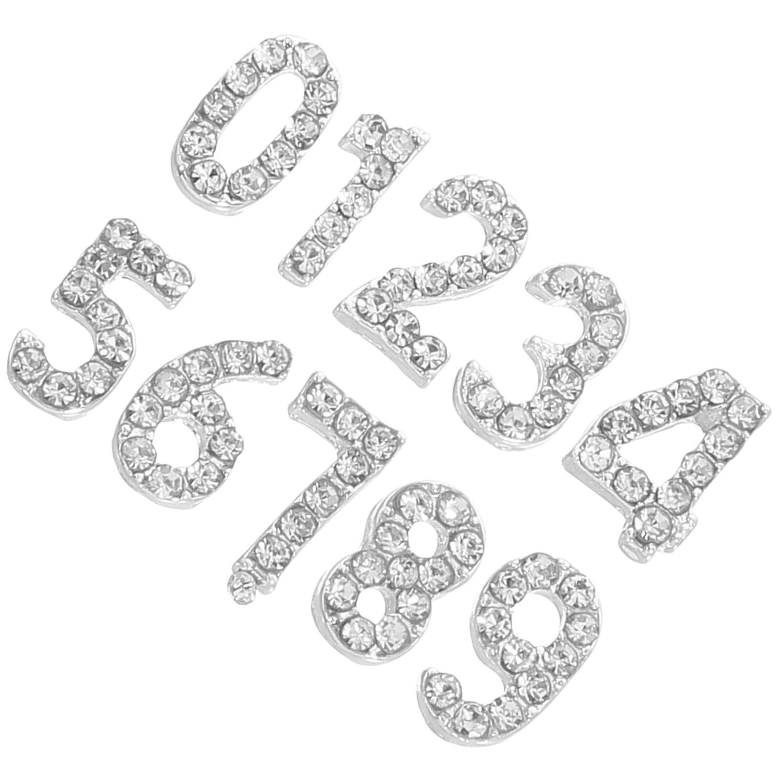 100pezzi Ciondoli Numerici per Unghie Strass Decorazioni per Nail Art Numeri di Cristalli Accessori per Unghie Piatte Incastonatura Sicura per Feste Spettacoli e Festival