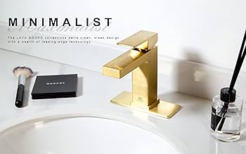 Lava Odoro Gold Bathroom Faucet 1 Hole, Single Hole Bathroom Sink