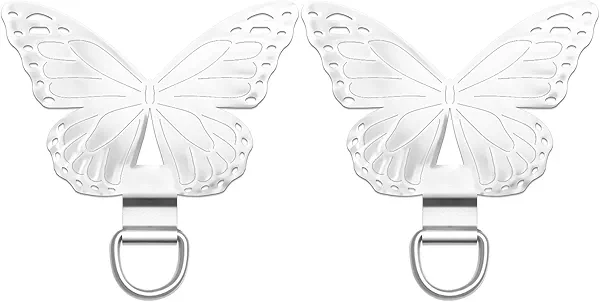 TACOMEGE Metal Phone Tether Tab for iPhone 15 14 13 12, Butterfly Phone Lanyard Strap Patch Replacement for Smartphone Cases (Silver)
