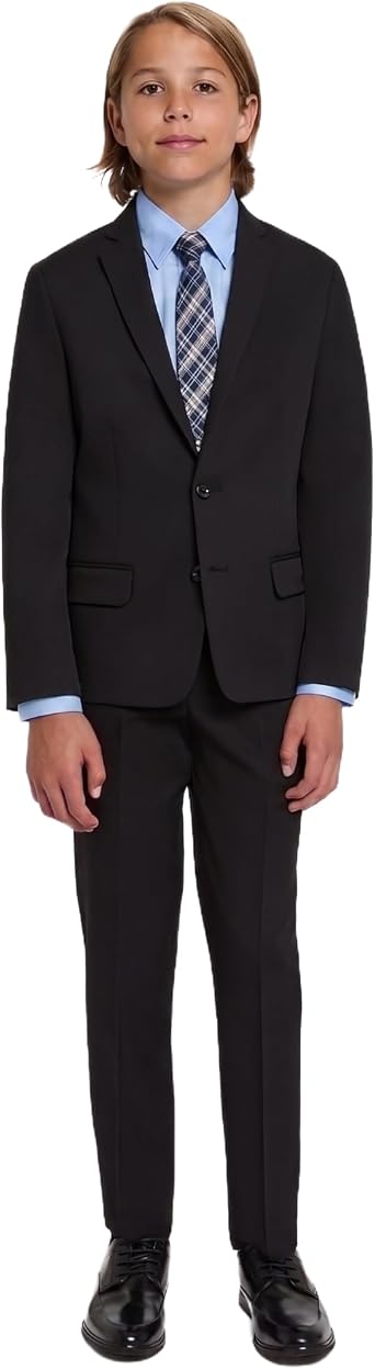 Haggar Boys 4-Piece Suit, Dress Shirt & Tie Set