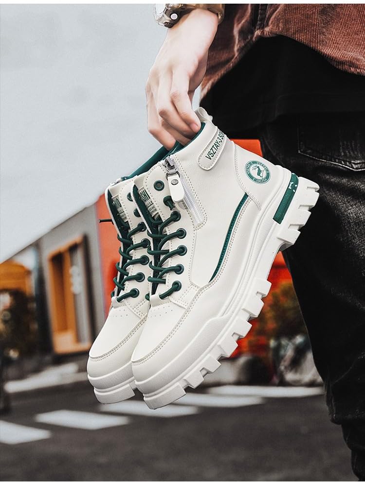 Men's Fashion Sneakers - Casual & Stylish, Thick Sole Non-Slip & Durable, Warm Faux Leather for All Seasons - Image 7