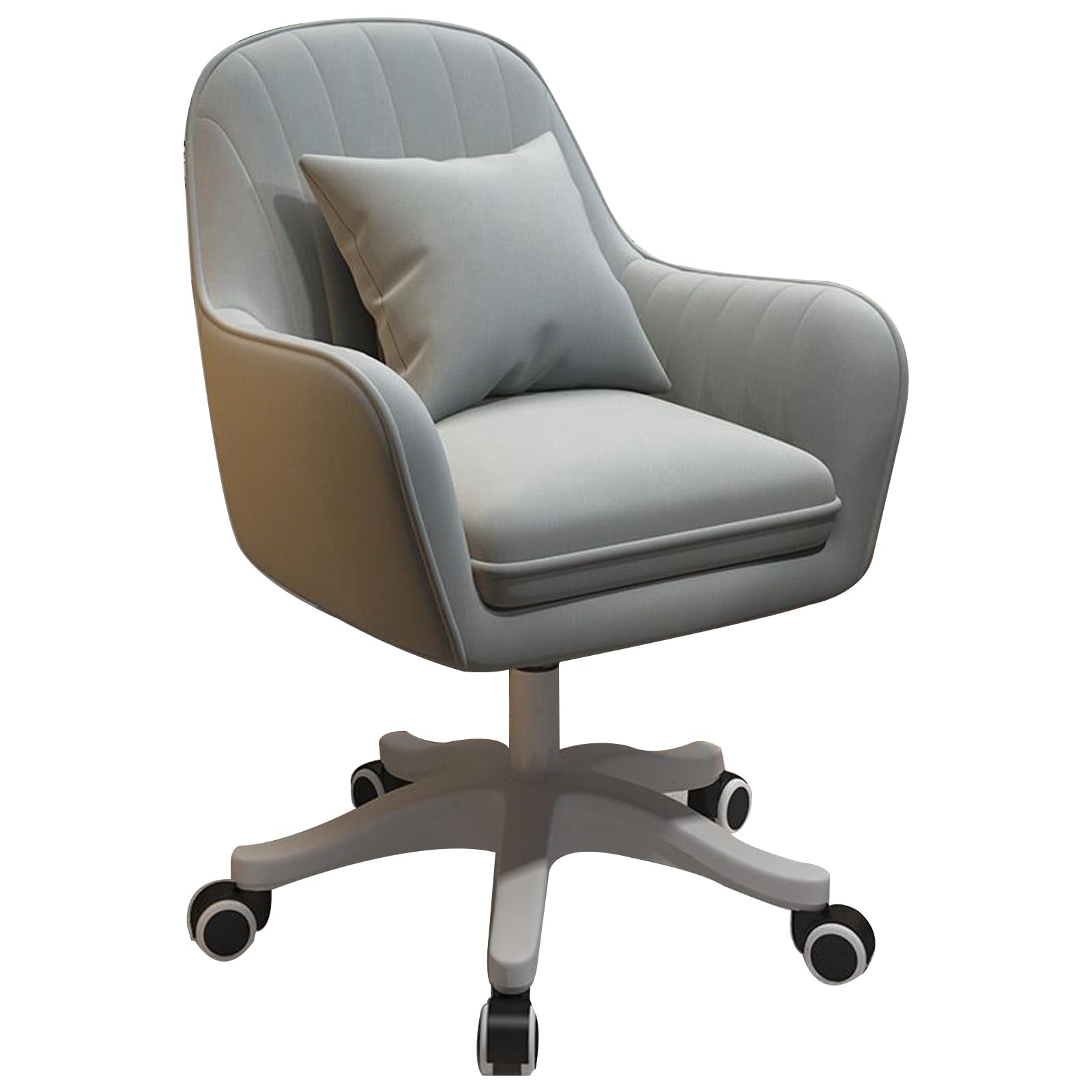Chaise de bureau en velours ergonomique avec siège épais gris