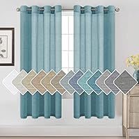 Vista 116 de H.VERESAILTEX - Cortinas de lino natural mezclado con 2 paneles semi transparentes de lino texturizado para sala de estar/dormitorio filtrado