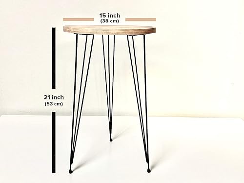 Miniatura 26 de PAK HOME - Juego de 2 mesas auxiliares - Mesas auxiliares redondas de madera con aspecto de mármol blanco para espacios pequeños, mesita de noche