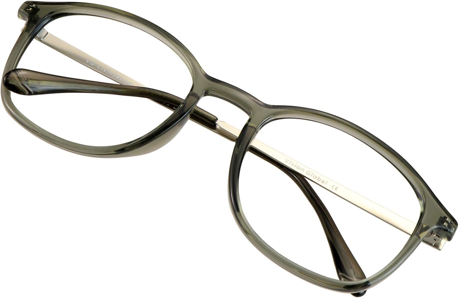 VisionGlobal Blue Light Blocking Glasses for Women/Men, Computer Reading, TV Glasses, Stylish Oval Frame,Anti Glare